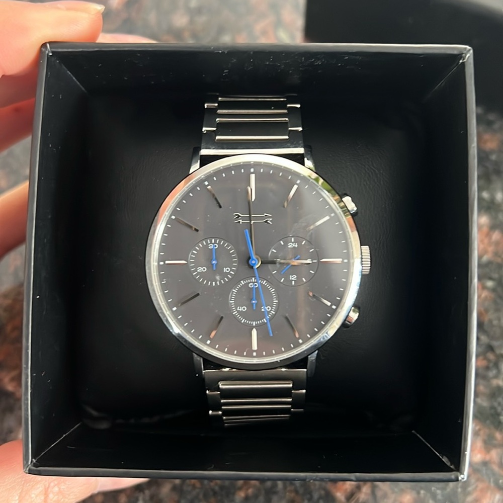 URI minkoff men’s silver stainless steel watch